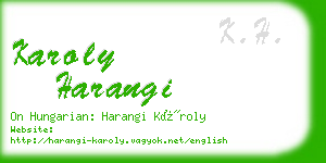 karoly harangi business card